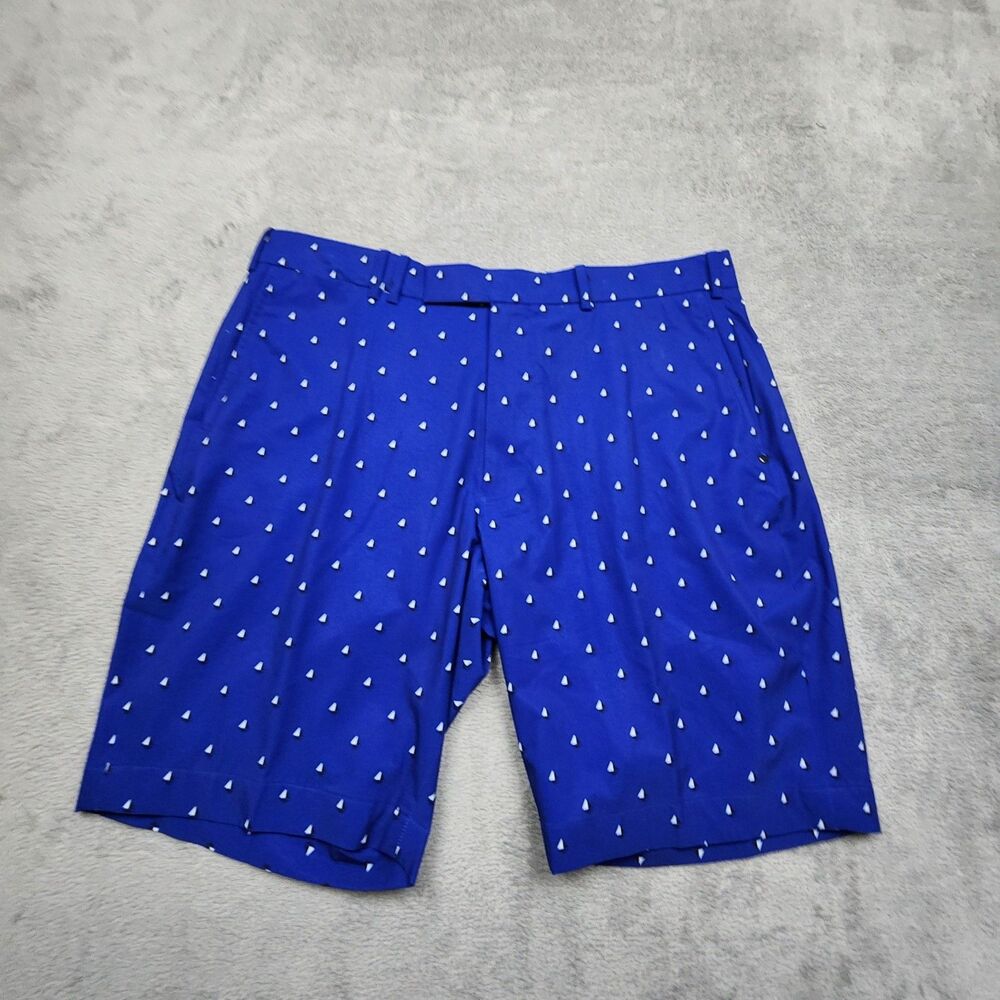 RLX Ralph Lauren Mens 36 Blue Sailboat Shorts 9 Inseam Golf Stretch NWOT Rare